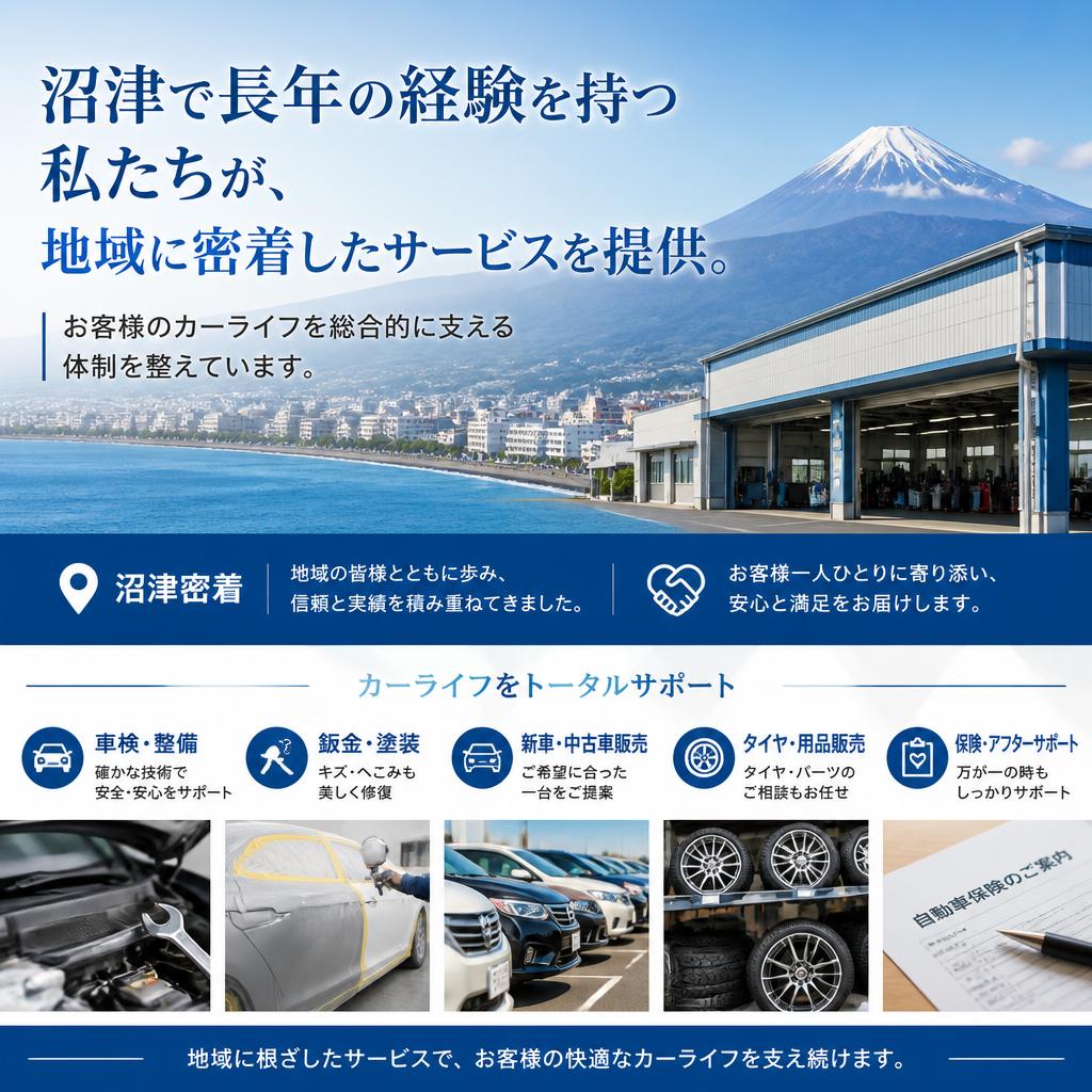 沼津のカーライフサポート｜地域密着の安心感