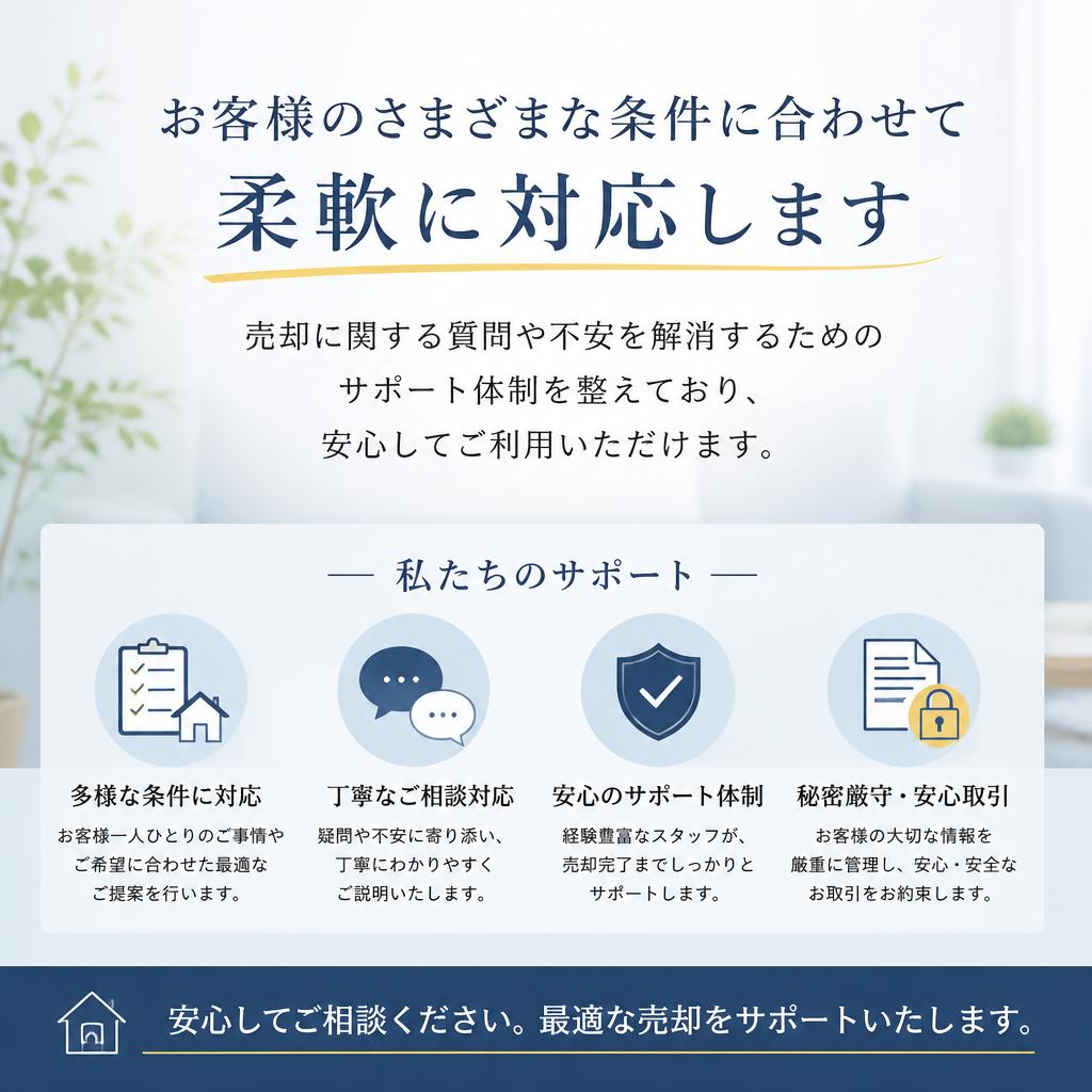 柔軟な対応、安心のサポート体制