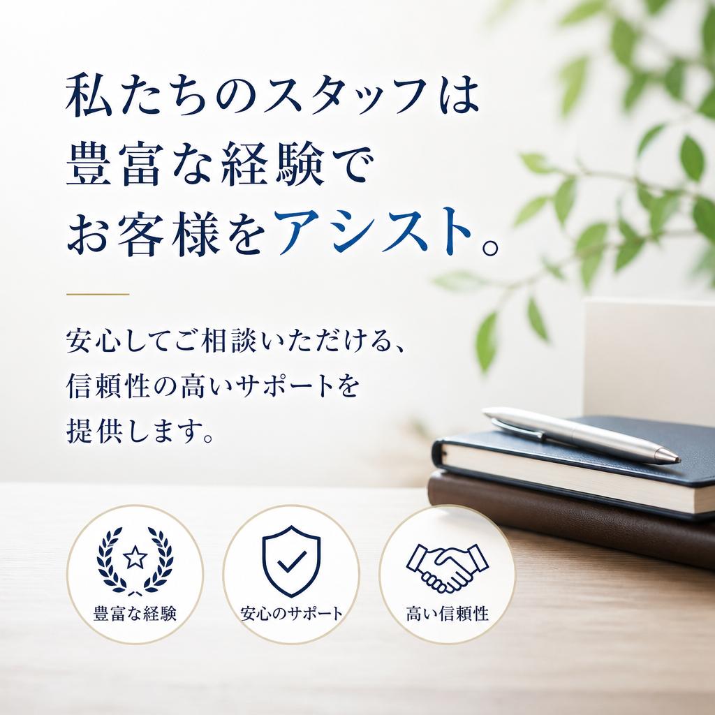 経験豊富なスタッフによるサポート