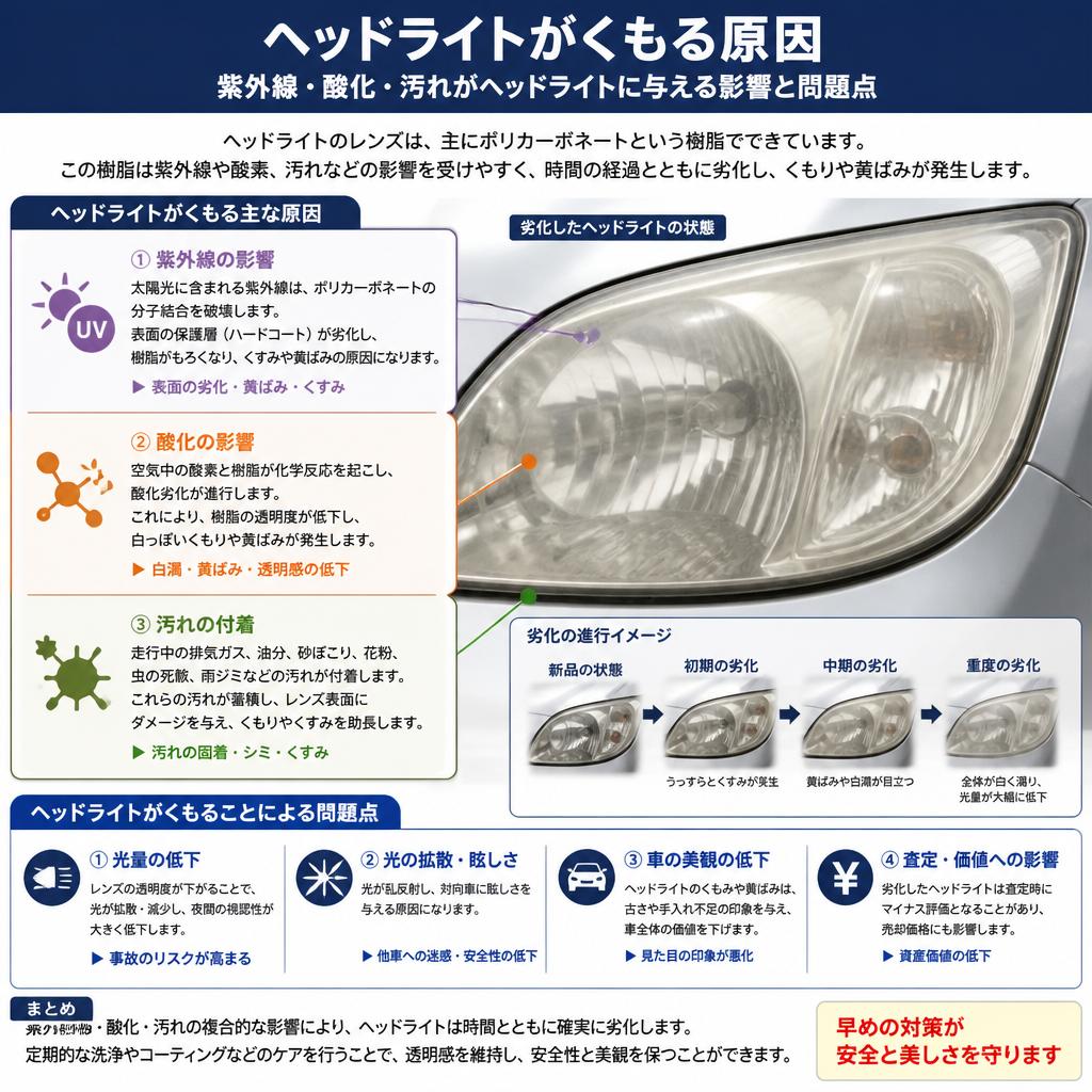 くもりや黄ばみの原因