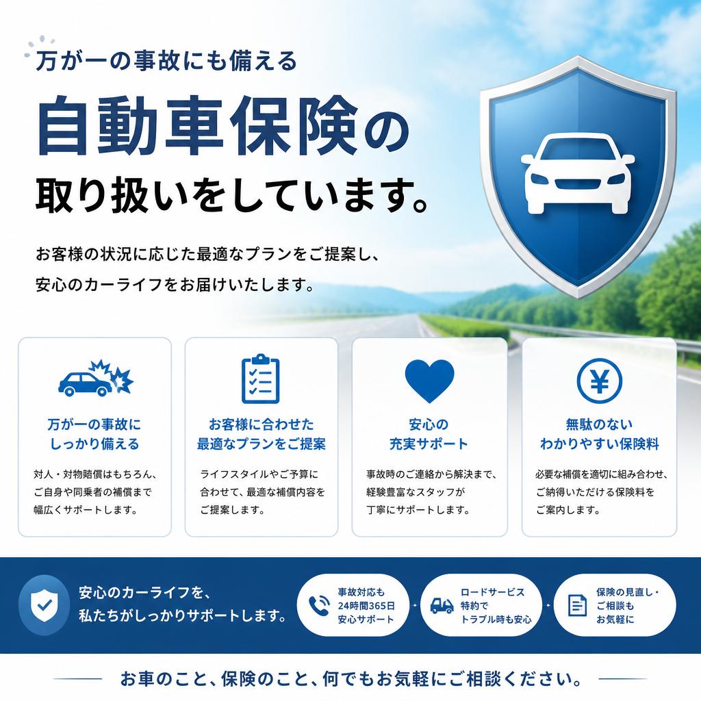 自動車保険の取り扱いとサポート