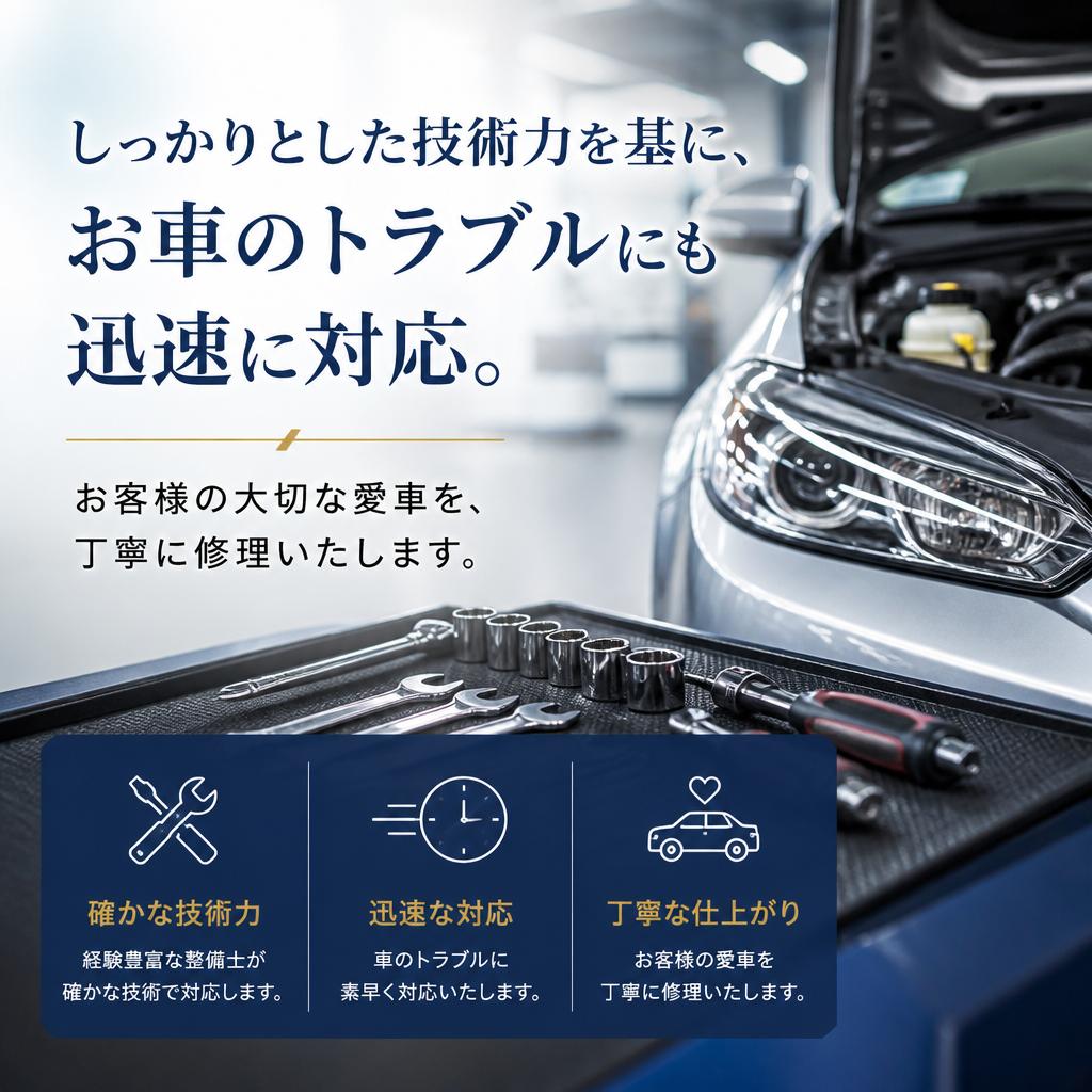 車両修理もお任せ！